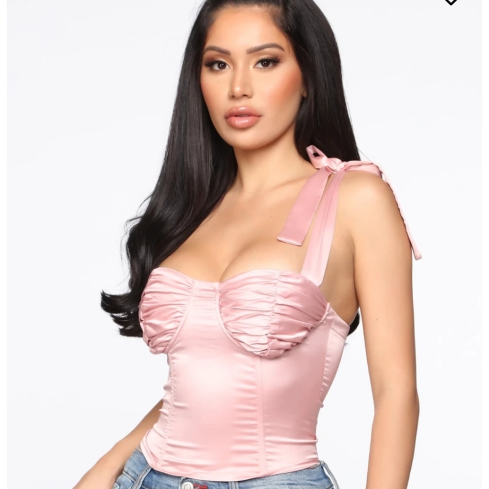 New Off With My Heart Corset Top in Blush